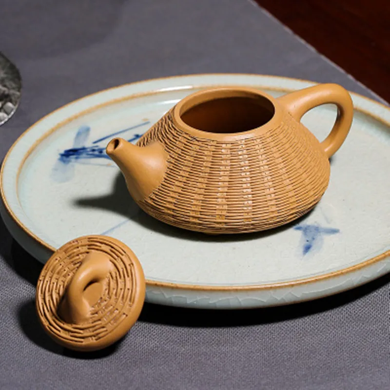 Чайник Yixing из натурального сырого материала чайный горшок с фиолетовым песком и