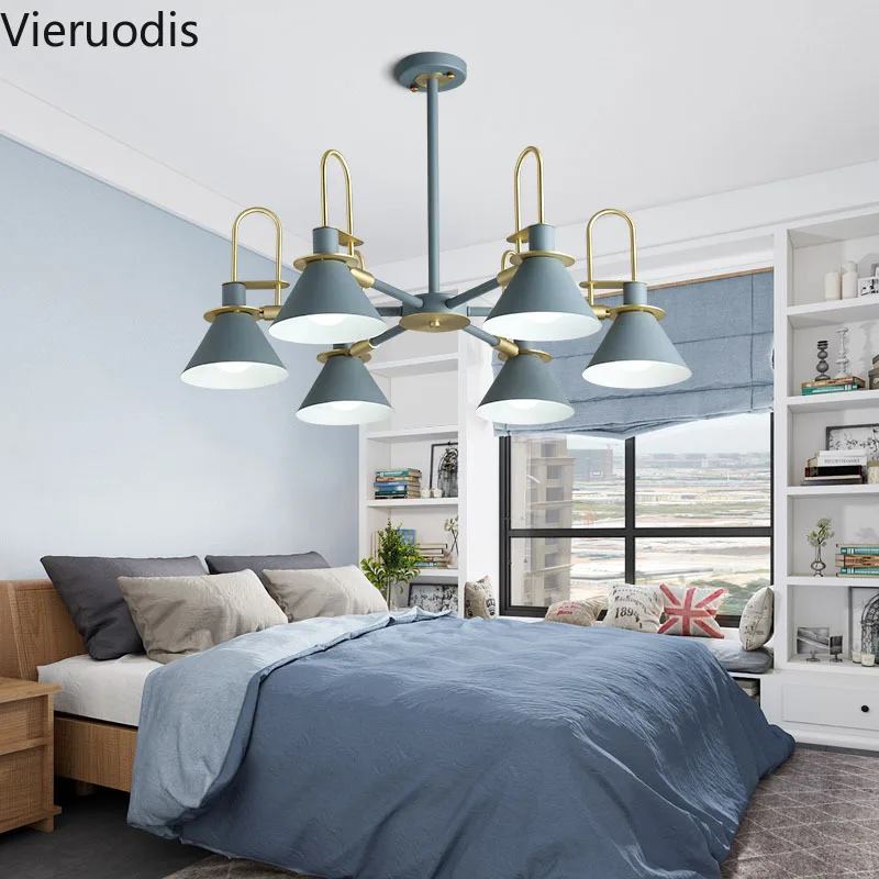 Modern Led Chandelier Nordic Macaron Iron Art Lighting for Living Room Bedroom Restaurant Ceiling Fixtures | Лампы и освещение