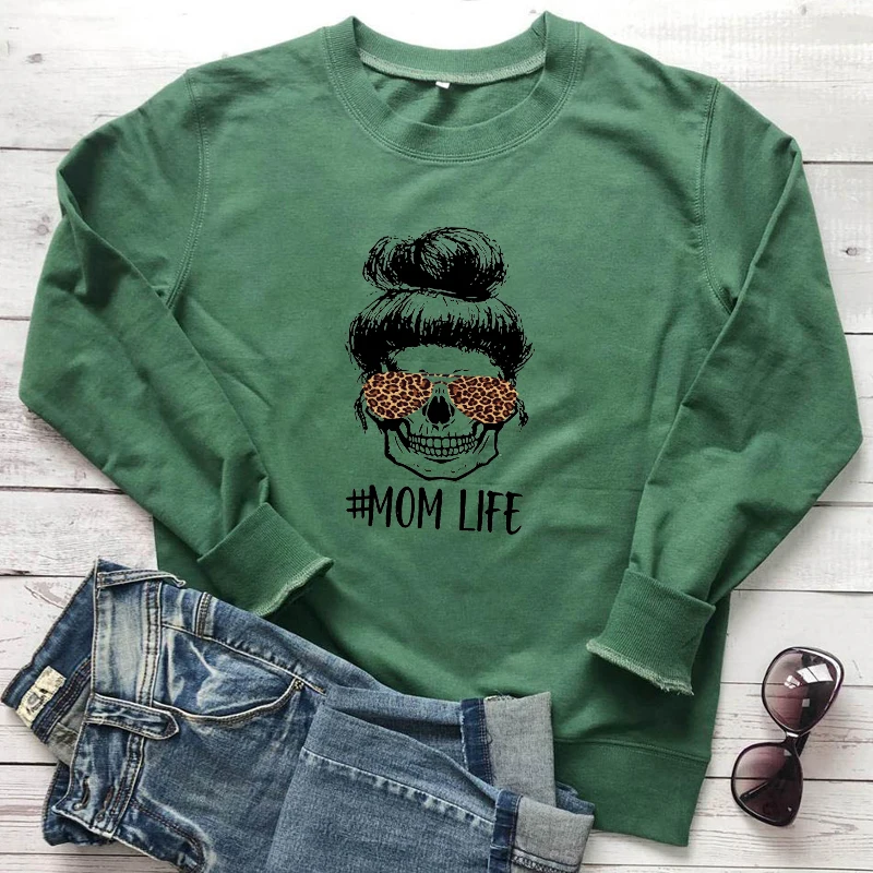 С леопардовым принтом Мама Жизнь Толстовка Модные женские туфли с длинным