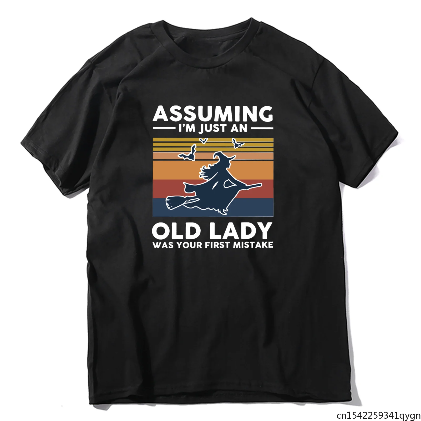 

Unisex Witch Assuming I'm Just An Old Lady Was Your First Mistake Funny Summer Men's T Shirt Women Soft Tee Gift