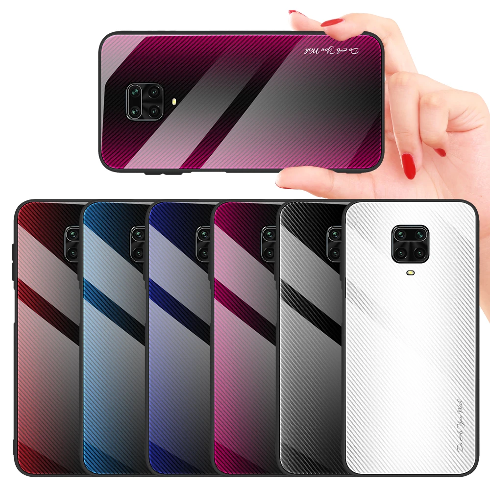 Чехол Funda из закаленного стекла для Redmi Note 10 9 8 7 Pro Max цветной градиентный чехол