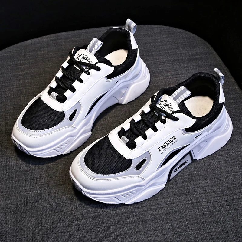 

Reflective sports shoes women's spring and autumn new trend fashion wild casual and breathable increased old shoes