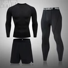 Мужской термокостюм нижнего белья, костюм для MMA Rashguard, спортивные Леггинсы для фитнеса, костюм сплошного цвета, Мужская комбинированная одежда, костюм для мужчин