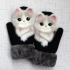 Женские перчатки с изображением мультяшных животных милые женские собачьи панды енота кошки Совы зимние аксессуары перчатки для бега женские термоварежки