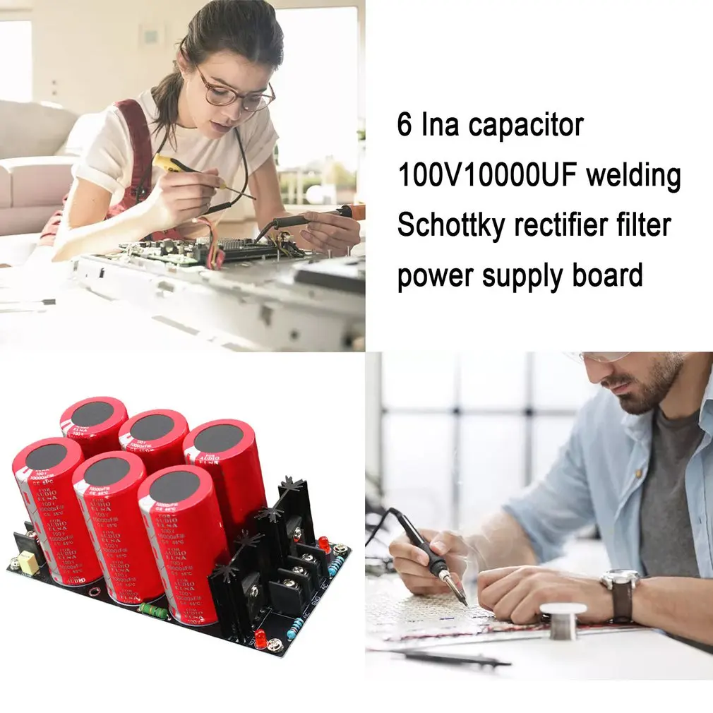 

6 Capacitor 100V Welded Rectifier Filter Power Supply Board Resistance And Fast Rectifier Filter Board