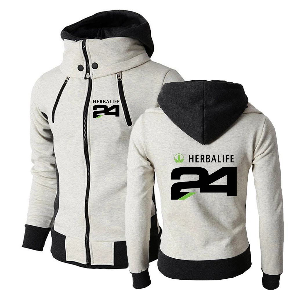 

2021 New Men Herbalife 24 Fashion Zipper Hoodie Leisure Sportswear Fitness Popular Sweatshirt Hooded Solid Color Clothing