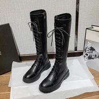 womens boots 2021 new all match martin boots high elasticity boots thick soled knight boots but knee strap boots women