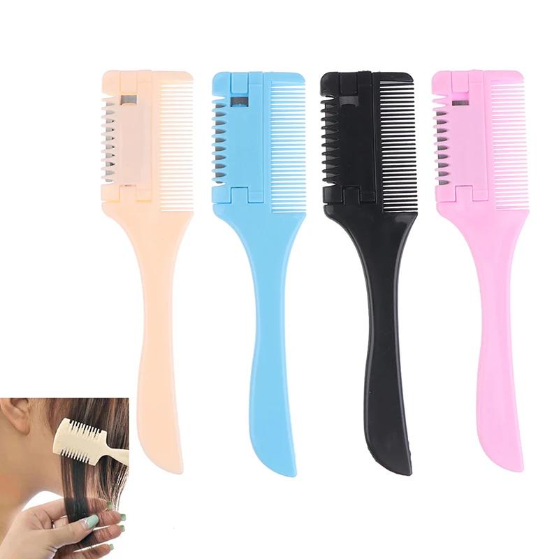 Double Sides Hair Cutting Thinning Styling Tool Hair Trimmer Hair Razor Comb with 2 removable Blades Shaper Haircut Grooming