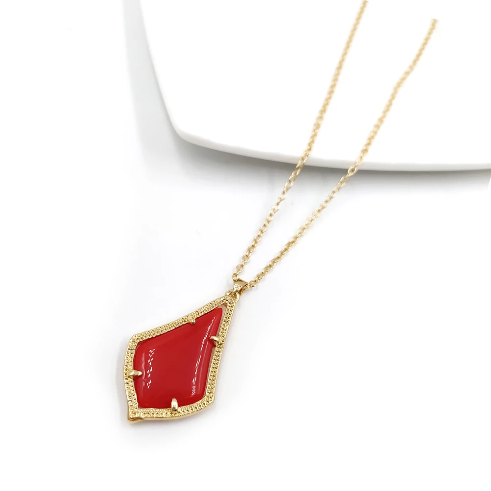 

2020 New cute Bright color resin Water Drop Pendant Necklace for women