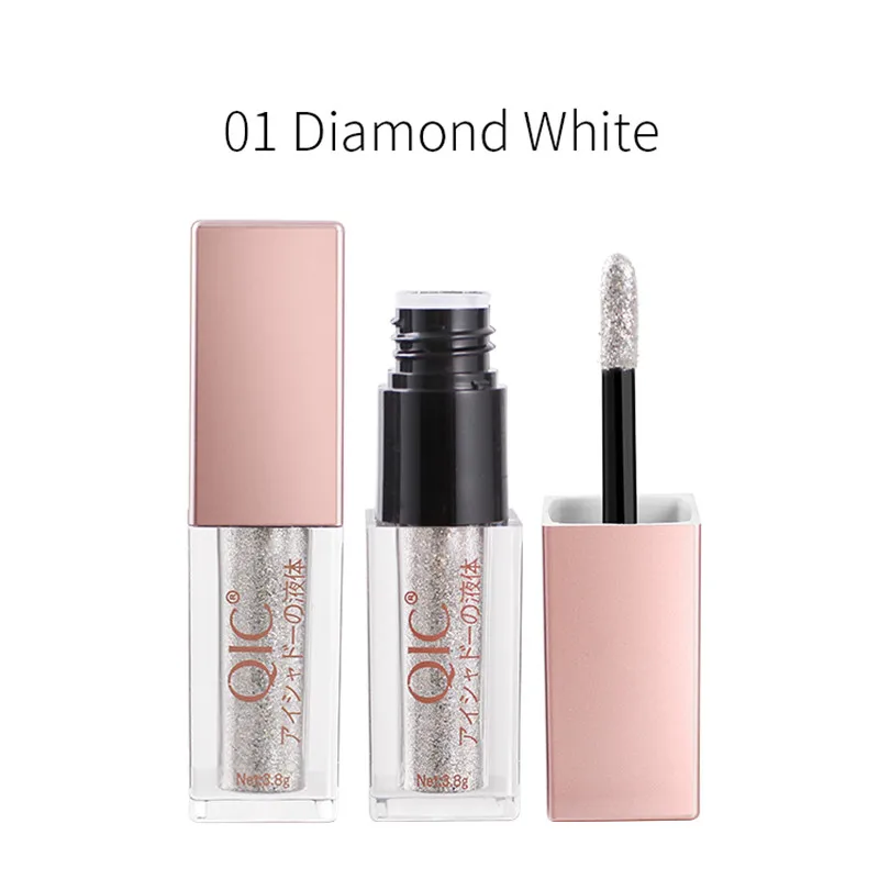 QIC брендовые металлические алмазные жемчужные увлажняющие тени для век Сияющие