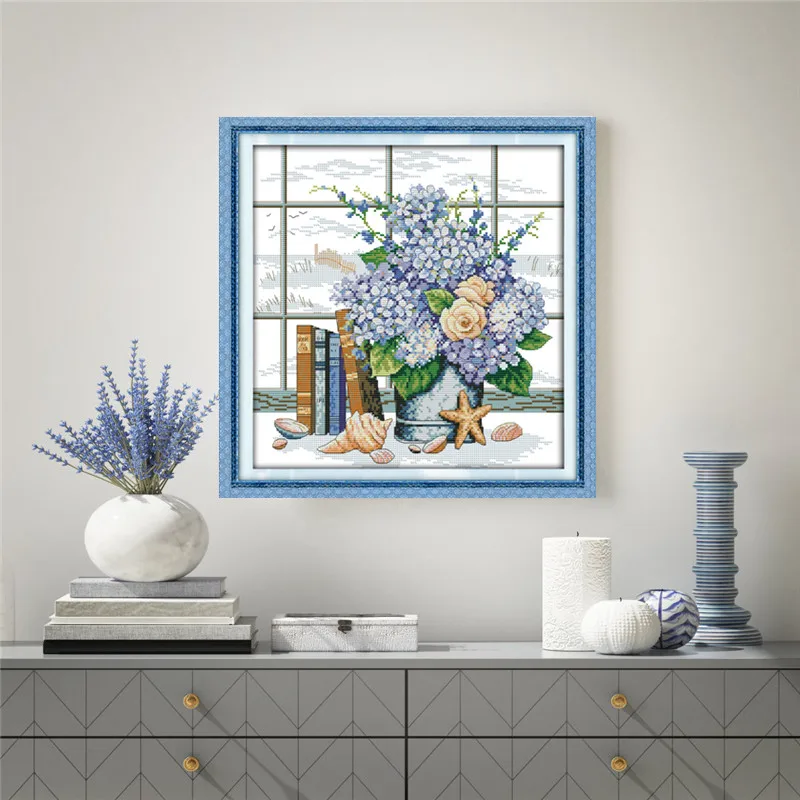 Элегантные наборы для вышивки крестиком с цветочным принтом 11CT 14CT Мультяшные