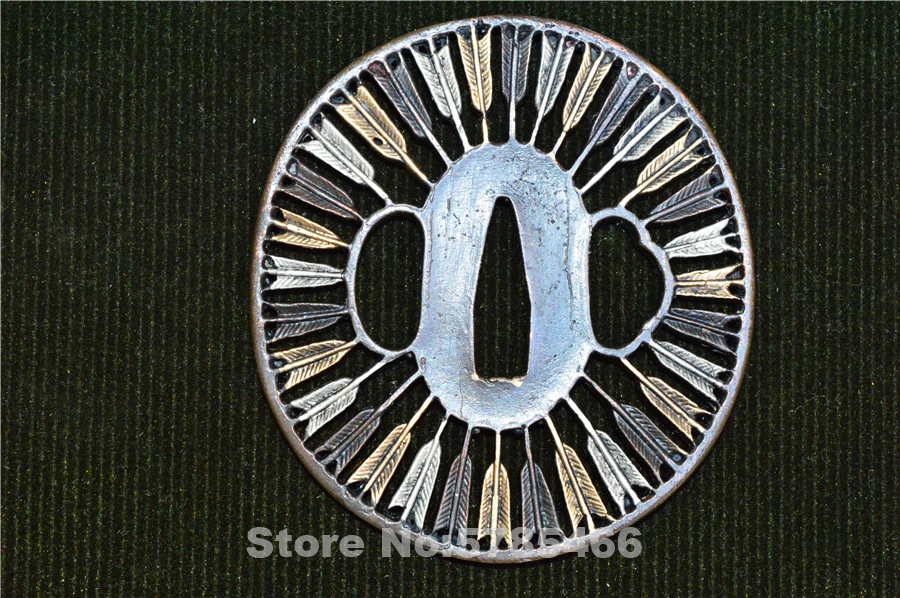 Высококачественный набор покрытый медью золотой и серебряный Страж Tsuba Menuki Fuchi