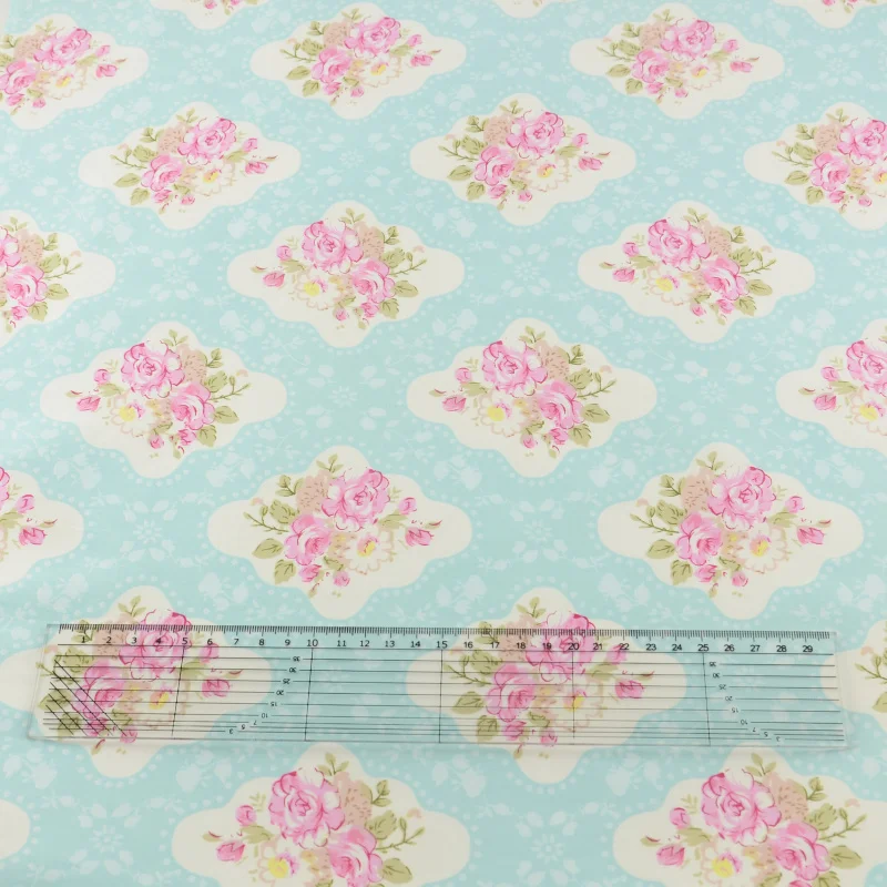 Хлопок Ткань синий цветок Текстиль для дома украшения Постельные принадлежности