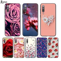 silicone black cover beautiful and lovely flower rose for xiaomi mi 11 10i 10t 10 9t 9se 9 8 note 10 lite pro 5gultra phone case