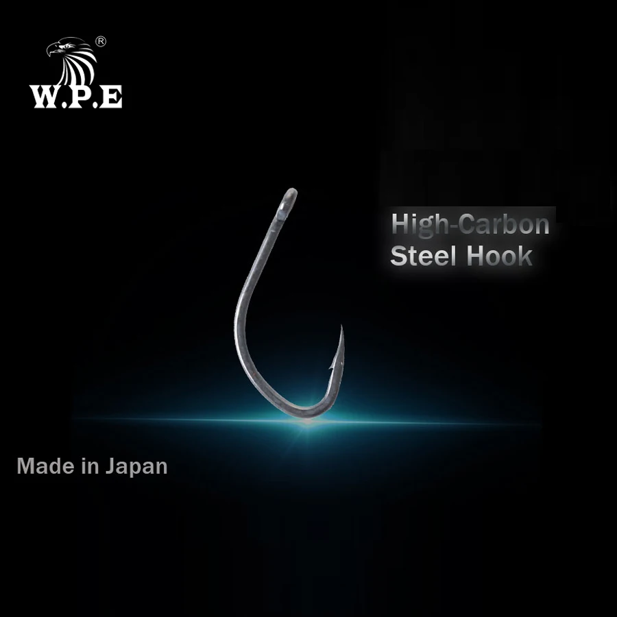 W.P.E Fishing Hooks 3packs  2#/4#/6#/8# Fishing Tackle Barbed Hook Carp Fishing High-Carbon Steel Accessories