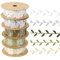 1m leaf shaped ribbons lace artificial plant wrapping ribbons scrapbooking diy handicraft accessories wedding decoration gift