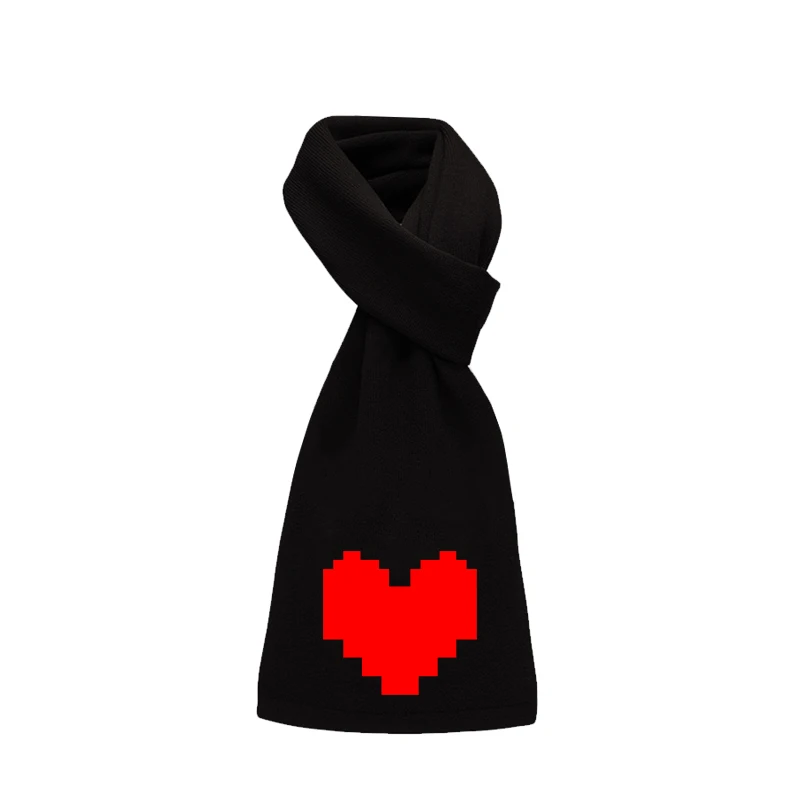 Переживет без череп Сердце напечатанный шарф зимний унисекс для мужчин и женщин