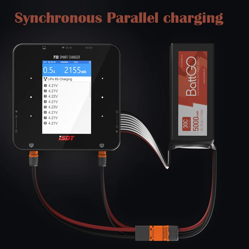 ISDT P30 двойное балансирующее зарядное устройство 1000 Вт 30A сигнал канал макс для