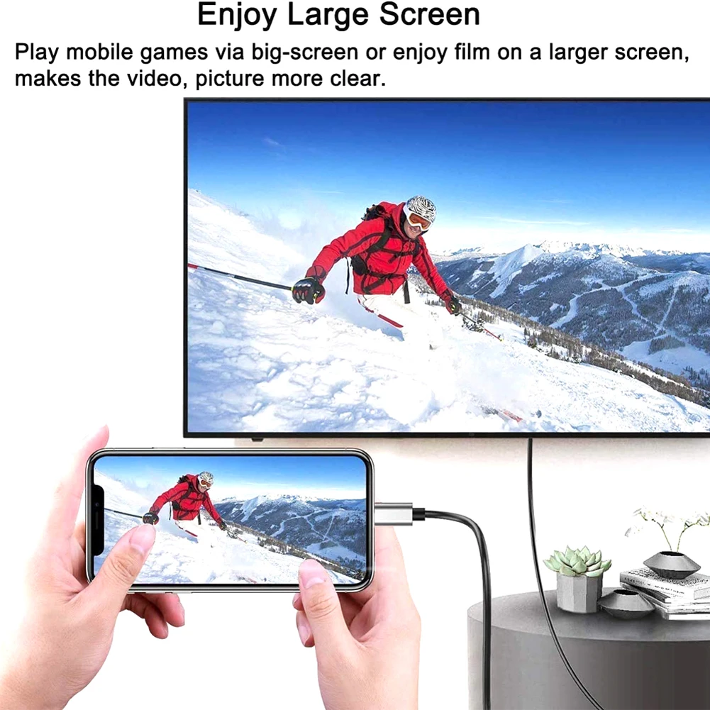 Кабель-адаптер HDMI для MacBook iOS iPhone iPad iPod к HD TV 2K 60 Гц конвертер разъем телевизора