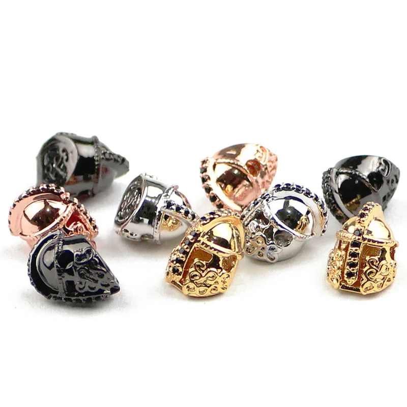 2 шт. черный циркон, Римский рыцарь, Спартанский воин, металлическая распорка, свободная подвеска, браслет