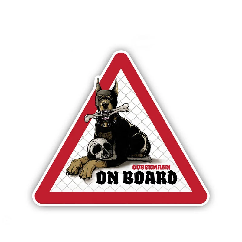 

13cm Dobermann Dog Car PVC Stickers Dog on Board Decals Pet Dog Decal Dog Warning Sign Funny Stickers