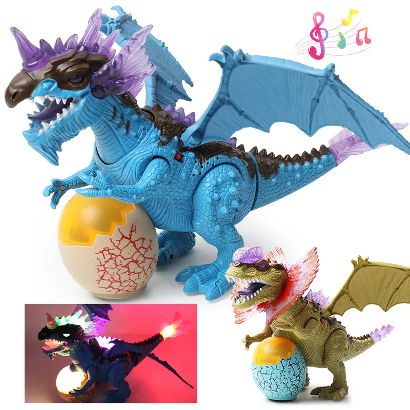 

Intelligent Sensing Electric Dinosaur Jurassic Tyrannosaurus Light +Voice Dinosaur Egg Animals Model Toy For Boys Children Gift