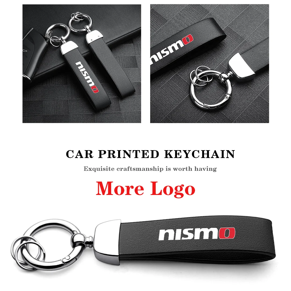 

Car Refit 1PCS 3D Metal Leather Emblem Keychain Key Rings For NISMO Nissan Qashqai Juke Leaf NOTE Patrol X-TRAIL Tiida Pulsar