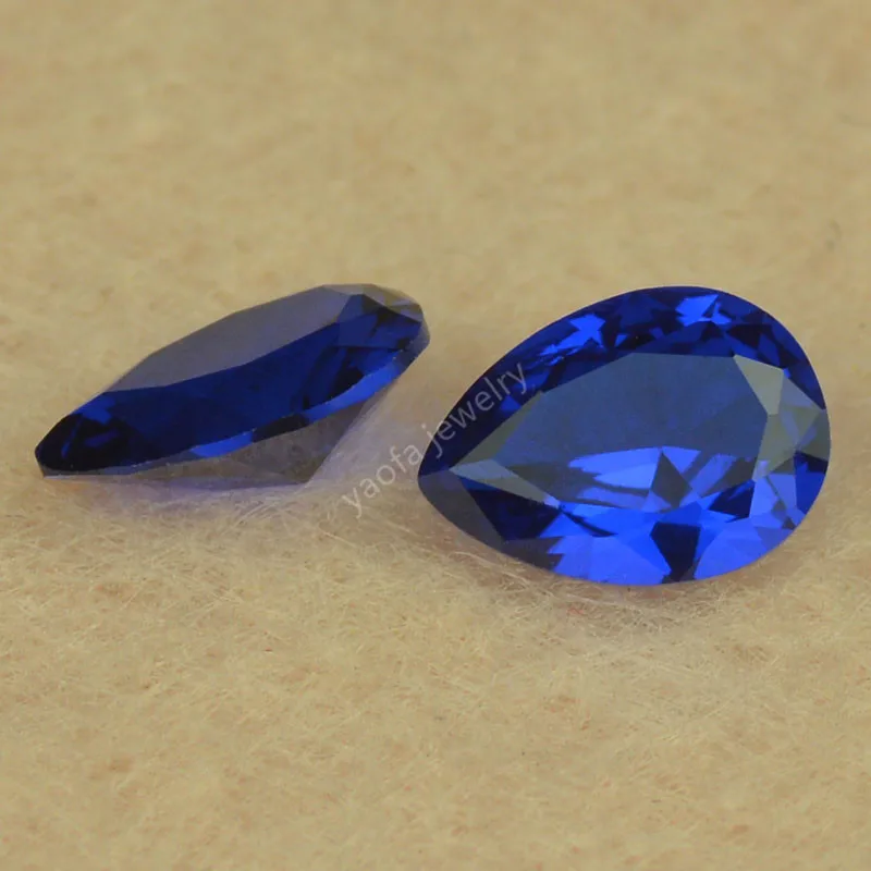 Wholesale Price 2x3~13x18mm Pear Shape Cut 112# Deep Blue Color Loose Lab Sapphir-e Synthesis Spinel Gems Stone For Jewelry DIY | Украшения