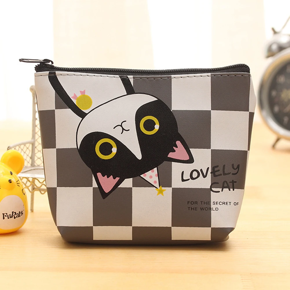 

Women Girl Mini Cartoon Cute Cat Wallet Mini Purse Coin Bag PU Leather Women Clutch Bag Key Card Holder Bag