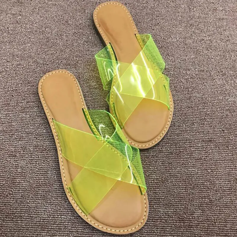 Женские прозрачные шлепанцы удобные пластиковые на плоской подошве размеры 36 41