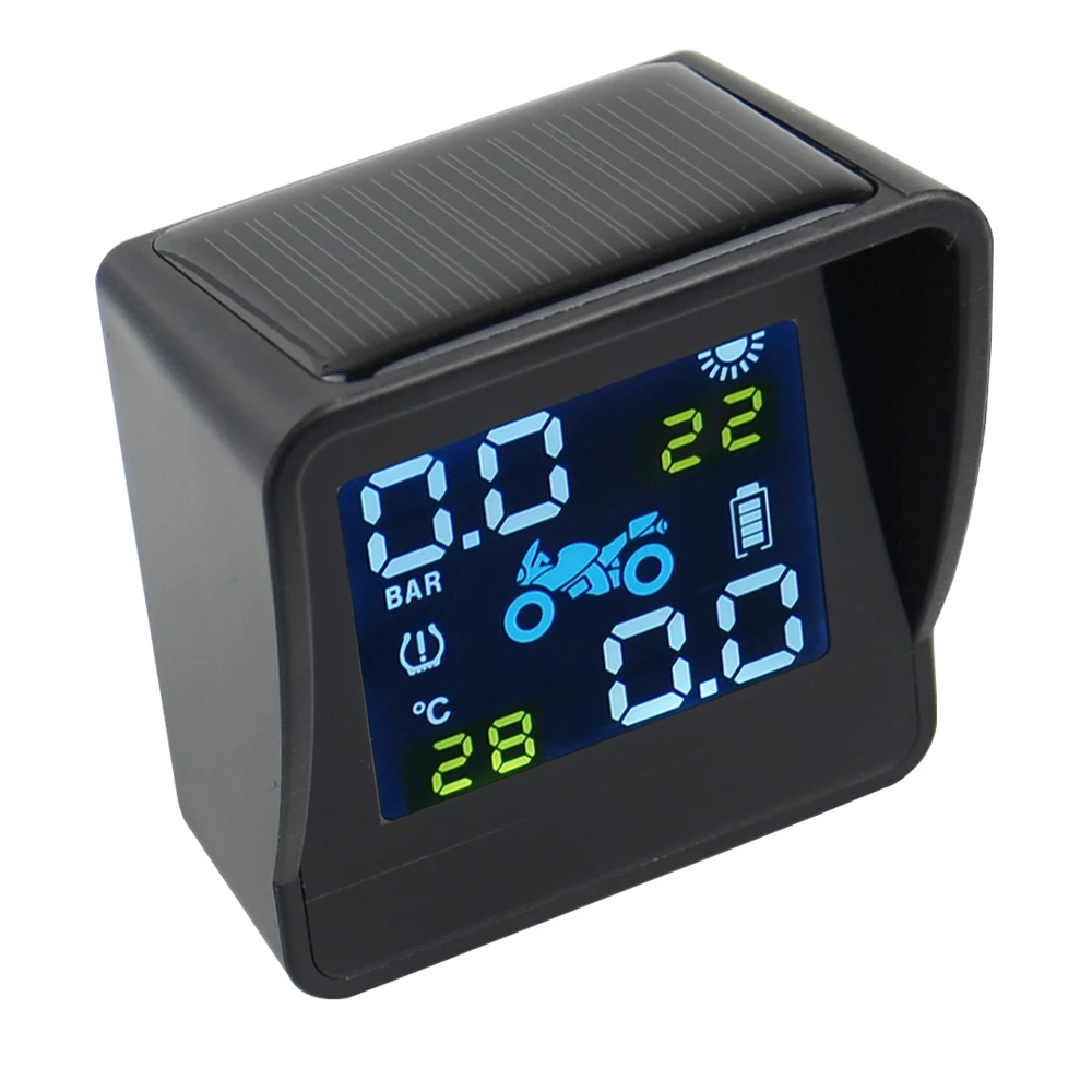 Мотоцикл TPMS USB солнечной зарядки двигателя шин давление температура мониторинга
