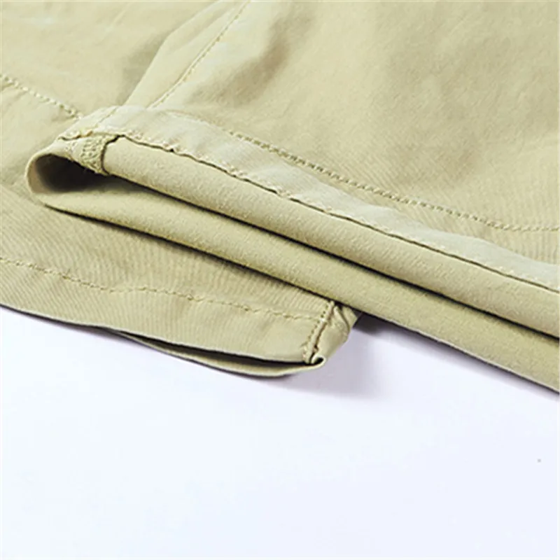 

2021 Summer Men Cargo Shorts Cotton Casual Shorts Men Solid Multi Pocket Man Knee Length Shorts Pants Plus Size