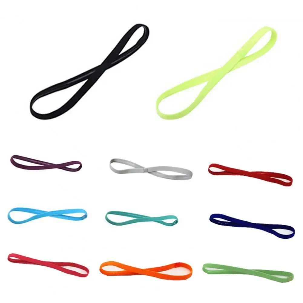 

1 PC Candy Color Women Men Yoga Hair Bands Sports Headband Girls Sport Anti-slip Elastic Rubber Sweatband Football Running