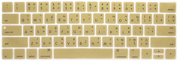 Thailan keyboard cover For macbook pro with touchbar A2159 A1707 A1707 A1989 A1990 New pro US-Enter cover Protective film - Цвет: Золотой