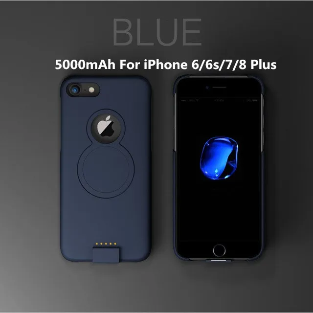 Blue 2 Для iP 8/7/6 Расширенный чехол для аккумулятора телефона для iPhone 8/7/6s/6 Plus Беспроводной магнитный чехол для зарядного устройства для iPhone Xs/X - Цвет: Blue 2