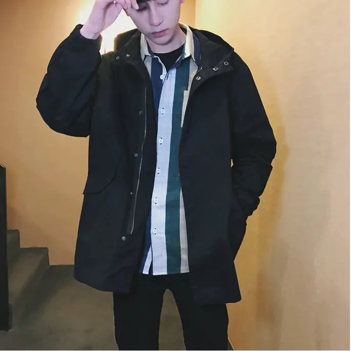 Мужская Повседневная Длинная ветровка куртка для мужчин новая зимняя теплая