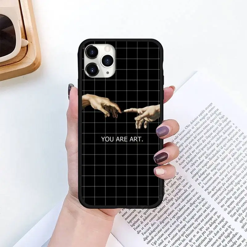 

Funny Hand The Creation of Adam Phone Case for iPhone 11 12 pro XS MAX 8 7 6 6S Plus X 5S SE 2020 XR mini