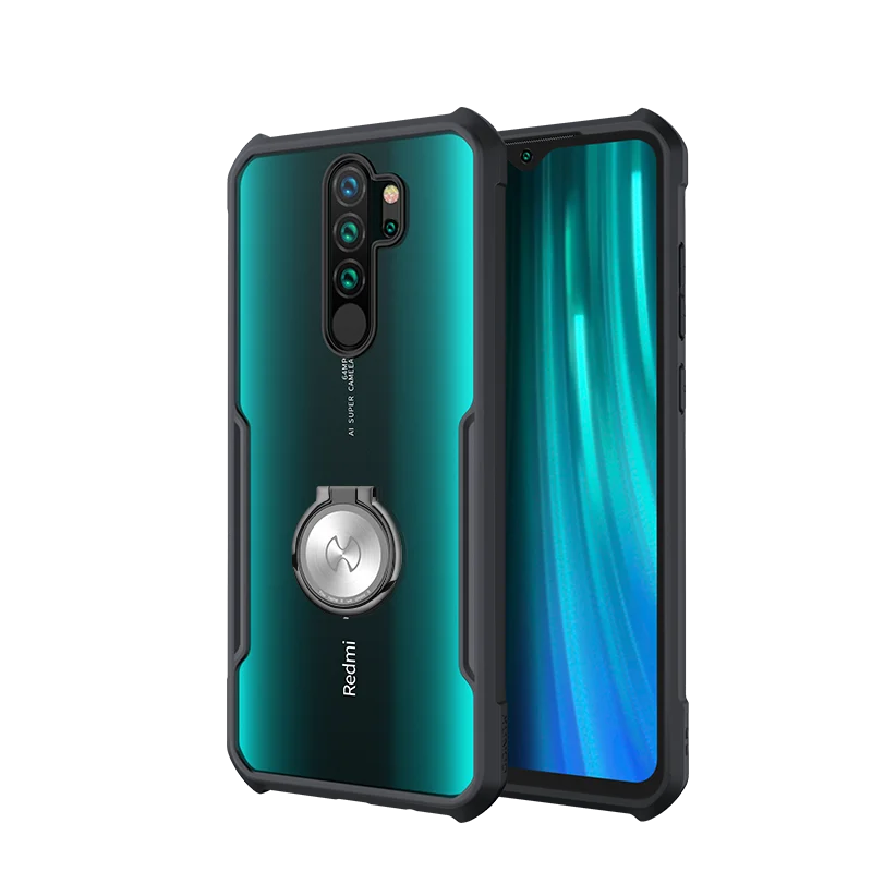 Black With Ring Для Xiaomi Redmi Note 8 Pro Чехол Xundd чехол для телефона Shookproof защитный чехол бампер Beetle защита экрана закаленное стекло - Цвет: Black With Ring