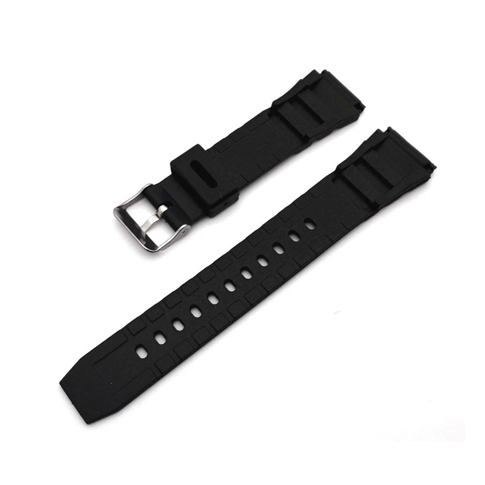 

18/20/22mm Men Black Silicone Rubber Waterproof Sport Wrist Watch Band Strap Durable Buckle Watch Strap Black Wristwatch Band