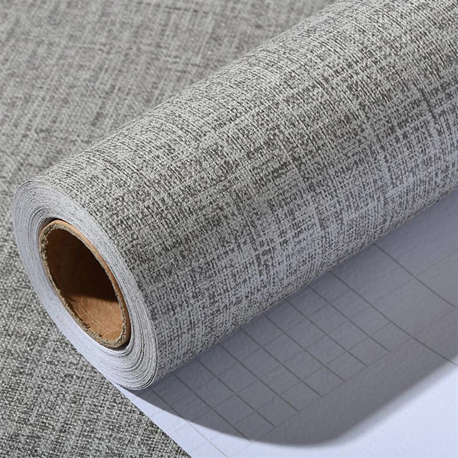 

Linen PVC Self Adhesive Wallpaper for Kitchen Cabinets Home Decor for Bedroom Decor Living Room Wall Paper Mural Wall Sticker