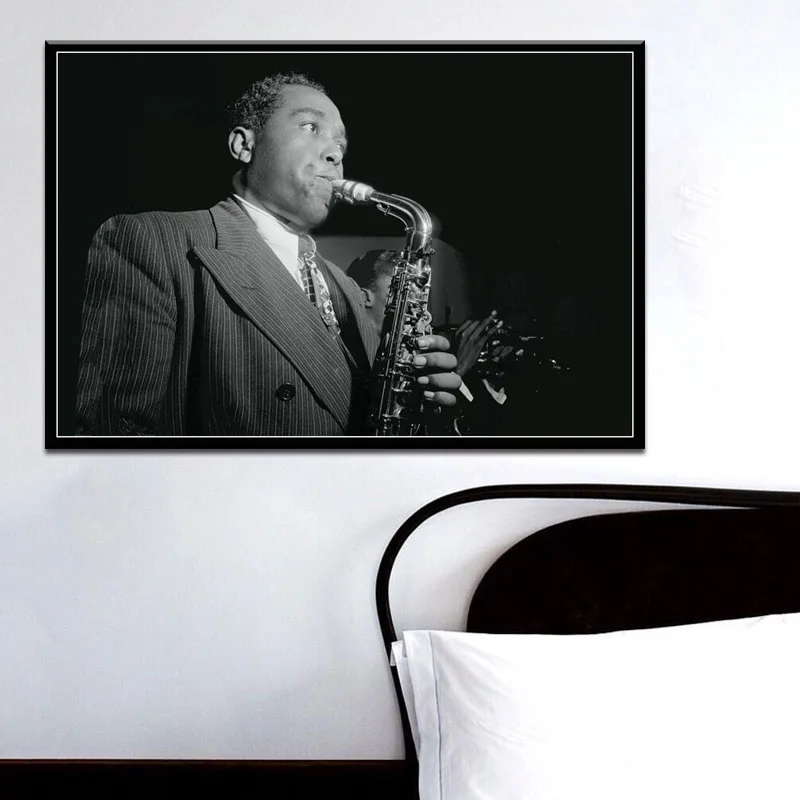 GX529 002 Charlie Parker Jazz саксофон большой музыкальный картина маслом плакат печать холст