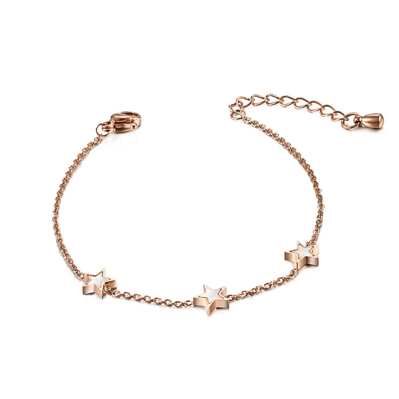 LOVANS Charms Bracelet Fashion Bangle For Female Star Shaped Inlaid Shell Beads Rose Gold Feminina Bracelets Chain Hand Wrist