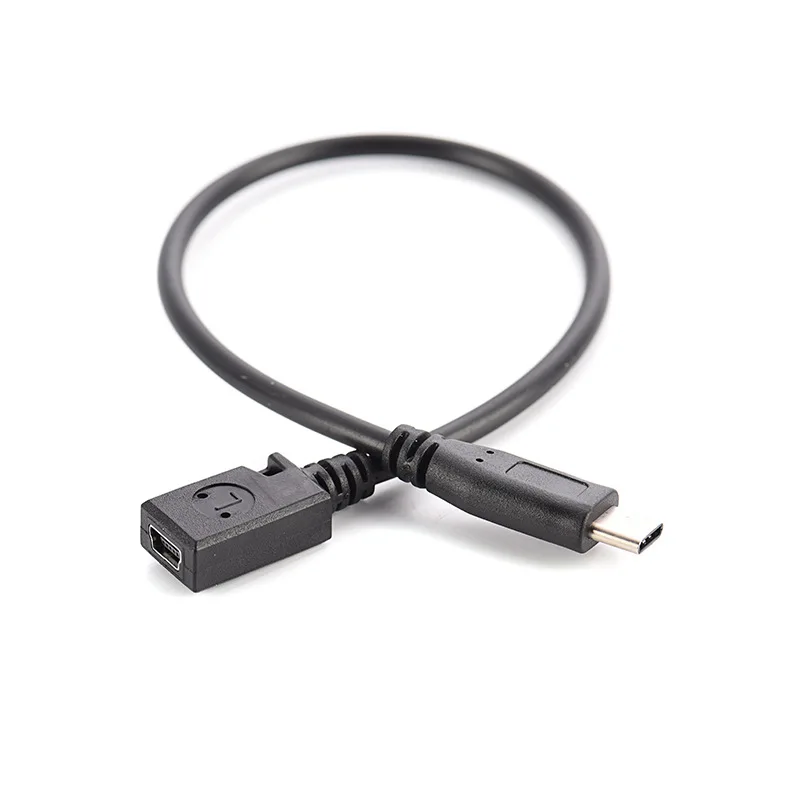 

0.25m Type C USB 3.1 Male to Mini USB 5pin Female Charging Data Cable Cord Adapter 90 degree Straight