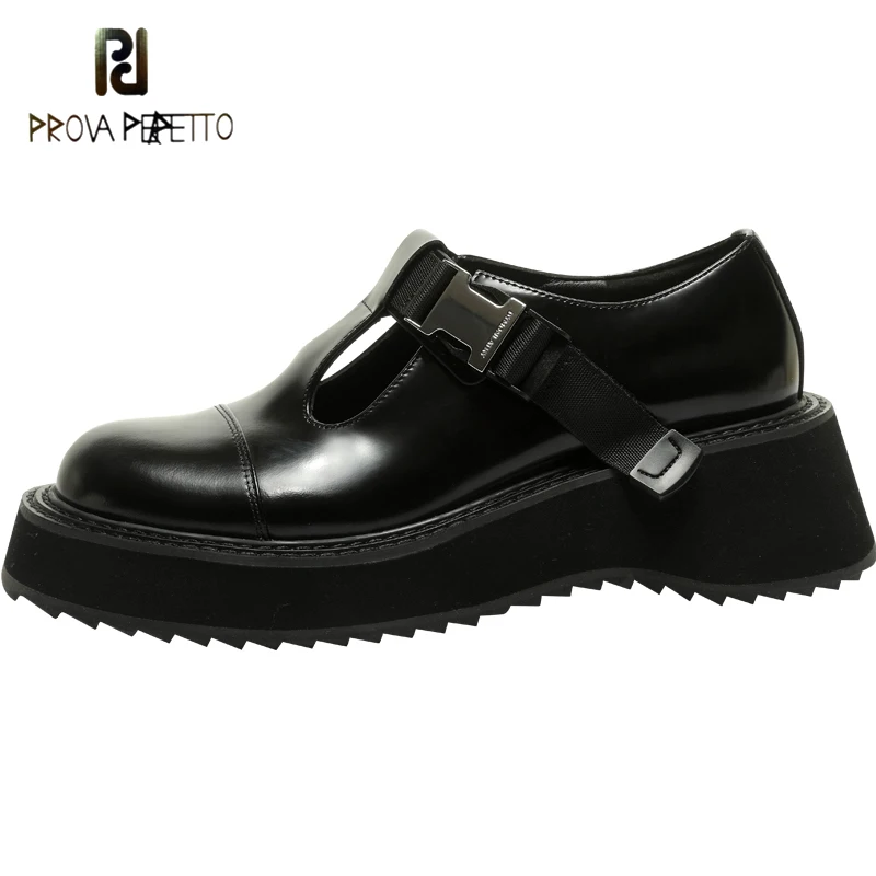 

2021 spring summer new thick-soled college wind increased thinner single shoes female Mary Jane platform leather big toe shoes