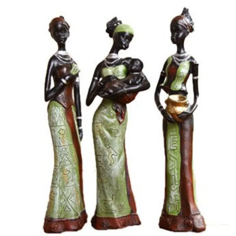 

African Statues Resin Creative Figurines of African Interior Decoration Crafts Ornaments for Home Living Room