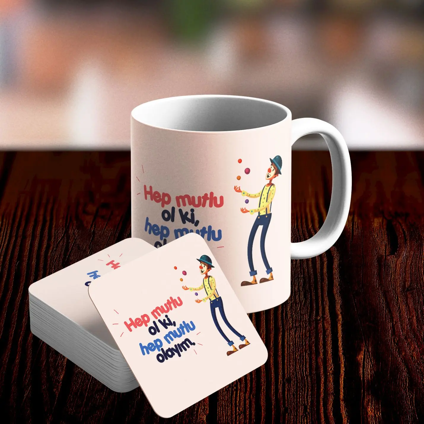 

Romantic Design Mug and Underlay Set-No18