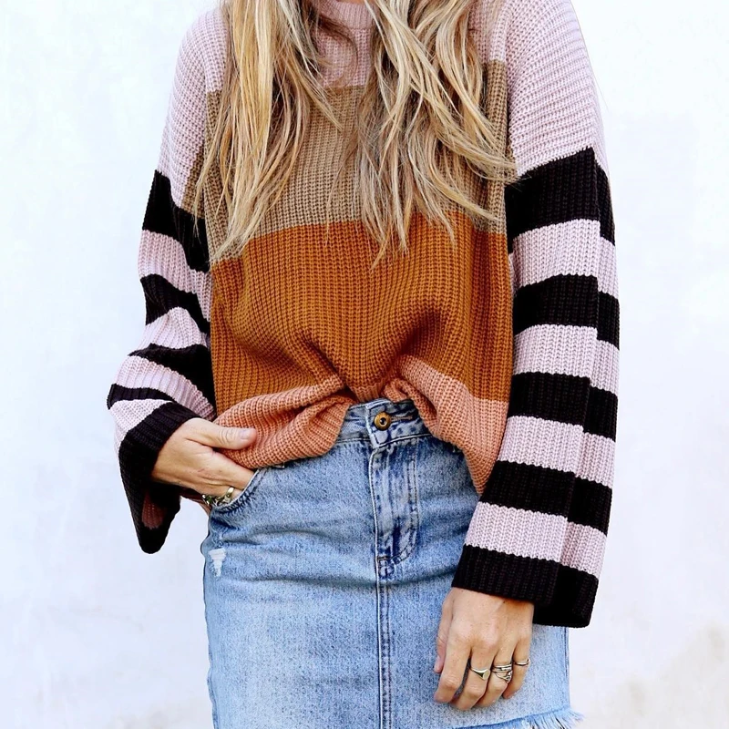 Пуловер женский трикотажный на осень-зиму 2019 | Женская одежда