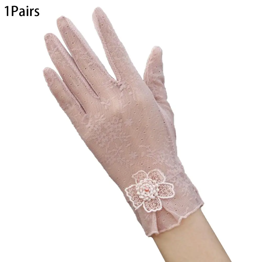 

Summer Sun Protection Short Lace Anti-skid Driving Riding Gloves For Women Fashion Lace Summer Driving Gloves