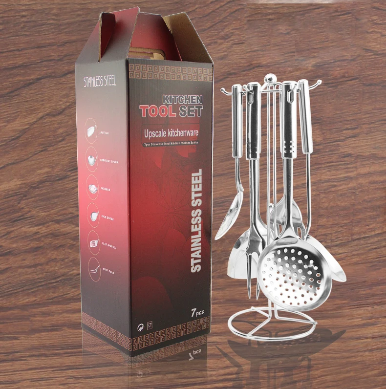 

Modern 304 Stainless Steel Kitchen cooking tools Kitchenware 7-piece Tool Set кухонная посуда сковорода аксессуары для кухни