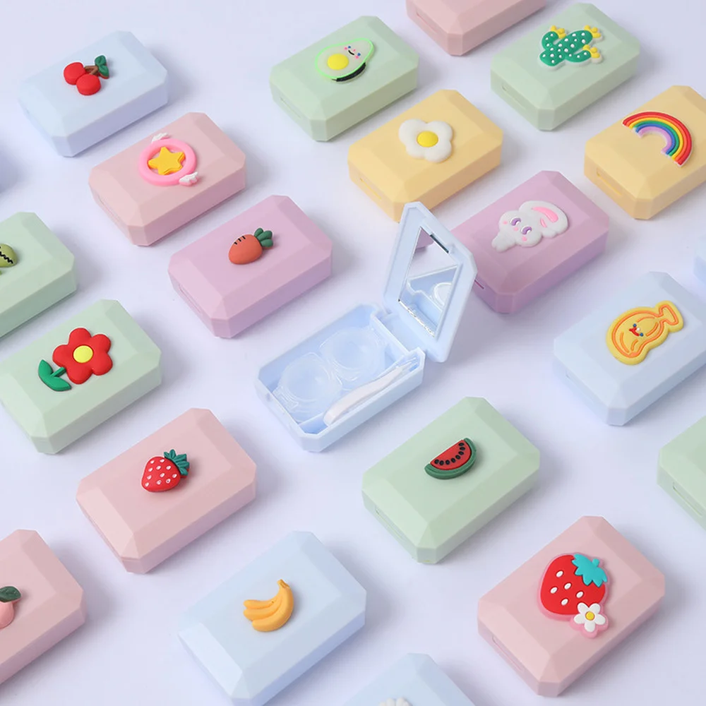 Милый чехол для контактных линз мультяшный карманный портативный мини контейнер